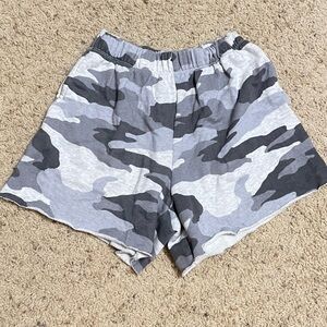 Aerie White Camo Sweatshorts